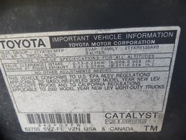 2002 Toyota 4Runner SR5 Green 3.4L AT 2WD #Z22112